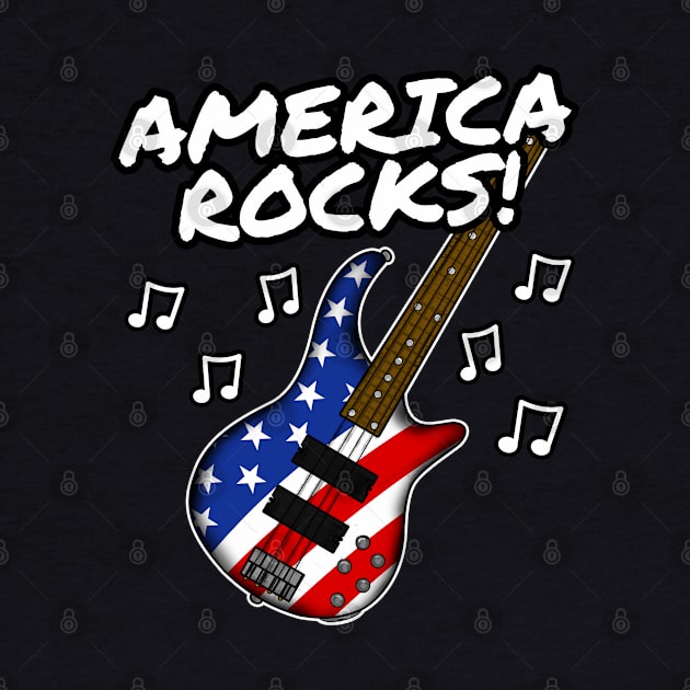 4th July Bass America Rocks USA Flag Bassist by doodlerob